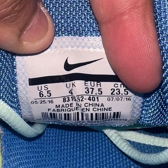 Nike Winflo 3 Light Blue/Blue/Yellow 831562-401 Women's 6.5 - Picture 10 of 11